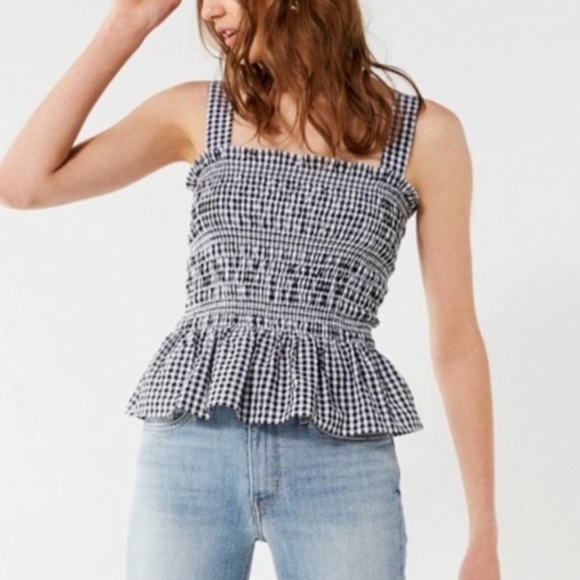 Urban Outfitters Tops - UO Gingham Ruched Tank Top